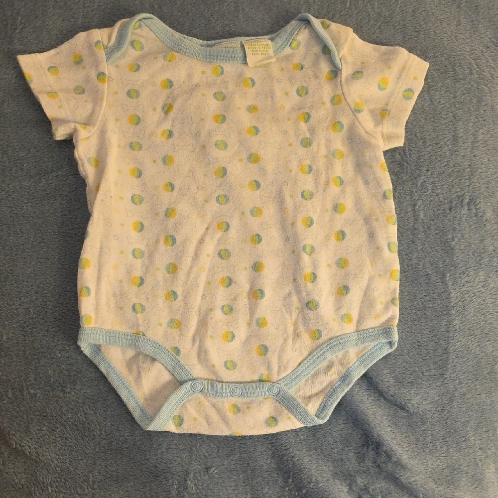 Polka Dot Baby Onesie - Blue and Yellow